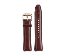 HTHRRFE Correa de piel de vaca compatible con Casio A159W-N1, A158WA y A168, correa de metal cuadrada pequeña vintage, cadena de liberación rápida, correa de reloj de 18 mm.(Brown rosegold)