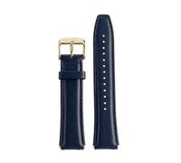 HTHRRFE Correa de piel de vaca compatible con Casio A159W-N1, A158WA y A168, correa de metal cuadrada pequeña vintage, cadena de liberación rápida, correa de reloj de 18 mm.(Blue gold)