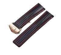 HTHRRFE Correa de piel de vaca compatible con TAG Heuer Carrera F1 Monaco Aquaracer 300/500 con hebilla plegable de 18 mm for hombre(Black rose gold,20mm)