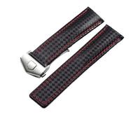 HTHRRFE Correa de piel de vaca compatible con TAG Heuer Carrera F1 Monaco Aquaracer 300/500 con hebilla plegable de 18 mm for hombre(Black Silver,22mm)