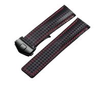 HTHRRFE Correa de piel de vaca compatible con TAG Heuer Carrera F1 Monaco Aquaracer 300/500 con hebilla plegable de 18 mm for hombre(Black black,22mm)