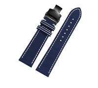 HTHRRFE Correa de reloj compatible con Breitling Avenger Deep Dive Seawolf Super Ocean Series, correa de nailon y cuero amarillo Wolf de 22 mm y 24 mm.(Blue white black,24mm)