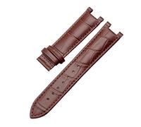 HTHRRFE Correa de reloj con muescas Correa de reloj de piel de vaca de grano de cocodrilo Compatible con pulsera impermeable de cuero de vaca GC Guess Pasha 20 * 11 mm 22 * 13 mm Hombres(Brown-c-no