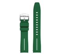 HTHRRFE Correa de reloj de 20 mm con extremo curvo, compatible con Omega X, Swatch Joint MoonSwatch Planet, Seamaster 300, Rolex, pulsera de goma(Dark green-white)