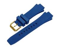 HTHRRFE Correa de reloj de 26 x 16 mm compatible con IWC Aquatimer, correa de repuesto IW354807 for hombre, correa de caucho de silicona negra con hebilla de pasador for hombre(Blue Yellowgold)