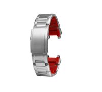 HTHRRFE Correa de reloj de acero inoxidable 316L compatible con Casio Heart Of Steel MTG-B1000 MTG-B2000, correa de reloj con herramienta.(Silver-red,MTG-B2000)