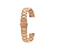 HTHRRFE Correa de reloj de acero inoxidable macizo de 14 mm compatible con Casio SHE-4539 LTP-V007, accesorios for mujer.(Rosegold)