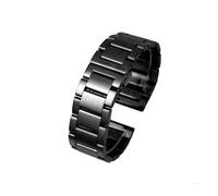 HTHRRFE Correa de reloj de acero inoxidable sólido de 24 mm, 26 mm, 28 mm, 30 mm, compatible con correa de reloj Diesel Seven Friday, correa de acero de gran tamaño, pulsera for hombre(A black,20mm)