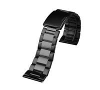 HTHRRFE Correa de reloj de acero inoxidable sólido de 24 mm, 26 mm, 28 mm, 30 mm, compatible con correa de reloj Diesel Seven Friday, correa de acero de gran tamaño, pulsera for hombre(F black,20mm)