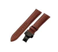 HTHRRFE Correa de reloj de cocodrilo resistente al agua for hombre Compatible con Tissot Montblanc Tudor Breitling Patrón redondo Correa de reloj de cuero genuino de 21 20 mm(Brown-Black-B1,21mm)
