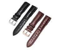 HTHRRFE Correa de reloj de cocodrilo resistente al agua for hombre Compatible con Tissot Montblanc Tudor Breitling Patrón redondo Correa de reloj de cuero genuino de 21 20 mm(Brown White-Rose-B1,22mm)