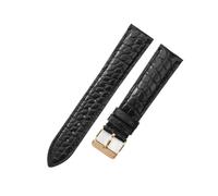 HTHRRFE Correa de reloj de cocodrilo resistente al agua for hombre Compatible con Tissot Montblanc Tudor Breitling Patrón redondo Correa de reloj de cuero genuino de 21 20 mm(Black-Rose-K1,14mm)