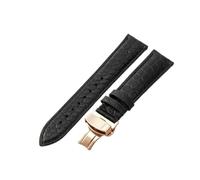 HTHRRFE Correa de reloj de cocodrilo resistente al agua for hombre Compatible con Tissot Montblanc Tudor Breitling Patrón redondo Correa de reloj de cuero genuino de 21 20 mm(Black-Rose-B1,21mm)