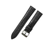 HTHRRFE Correa de reloj de cocodrilo resistente al agua for hombre Compatible con Tissot Montblanc Tudor Breitling Patrón redondo Correa de reloj de cuero genuino de 21 20 mm(Black-Black-K1,22mm)