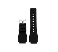 HTHRRFE Correa de reloj de cuero de vaca de 34 * 24 mm compatible con Bell Ross B&R BR-01 BR-03 Pulsera for hombre Correa de reloj de goma de silicona convexa Enviar herramientas(04 Silicone silver)