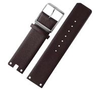 HTHRRFE Correa de reloj de cuero genuino compatible con CK K94231 K9423101 K9423107, duradera y suave, compatible con Calvin Klein, pulsera de 22 mm for hombre.(Brown-silver)