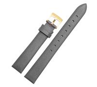 HTHRRFE Correa de reloj de cuero genuino compatible con Swarovski 5158972 Armani Fossil Series Cadena de reloj for mujer Correa de reloj de cuero genuino 12 14 16 mm(Gray-gold buckle,12mm)