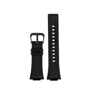 HTHRRFE Correa de reloj de gel de sílice de 16 mm, negra, naranja, transparente y blanca, compatible con Casio GM-110, correa de reloj de goma con junta convexa.(Black-black)