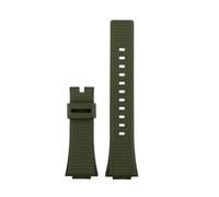 HTHRRFE Correa de reloj de gel de sílice de 16 mm, negra, naranja, transparente y blanca, compatible con Casio GM-110, correa de reloj de goma con junta convexa.(Green-nobuckle)