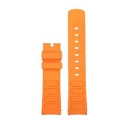 HTHRRFE Correa de reloj de goma resistente al agua con extremo curvado, 22 mm, compatible con Mido Helmsman Series M049.526 TV, pulsera con correa de reloj deportivo verde degradado(Orange no bukcle)