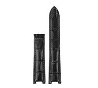 HTHRRFE Correa de reloj de piel auténtica compatible con Cartier PASHA, hebilla plegable, 21 x 15 mm, 20 x 12 mm, 18 x 10 mm, for hombre y mujer.(Black No buckle,20.12mm)