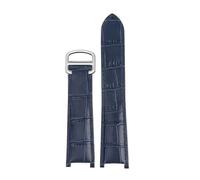 HTHRRFE Correa de reloj de piel auténtica compatible con Cartier PASHA, hebilla plegable, 21 x 15 mm, 20 x 12 mm, 18 x 10 mm, for hombre y mujer.(Blue silver,21.15mm)