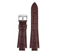 HTHRRFE Correa de reloj de piel auténtica con extremo convexo de 24 x 14 mm, compatible con Tissot T60, correa L875/975K, for hombre y mujer, con cierre de mariposa.(Brown sk)