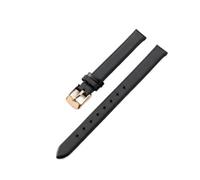 HTHRRFE Correa de reloj de piel de vaca suave y fina compatible con Lolarose DW Daniel Wellington OB Mujer Verde Negro Blanco Rojo Correa de reloj de tamaño pequeño 8 10 mm(ZP-01-Black-Rose-K1,10mm)