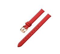 HTHRRFE Correa de reloj de piel de vaca suave y fina compatible con Lolarose DW Daniel Wellington OB Mujer Verde Negro Blanco Rojo Correa de reloj de tamaño pequeño 8 10 mm(ZP-01-Red-Rose-K1,14mm)
