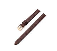HTHRRFE Correa de reloj de piel de vaca suave y fina compatible con Lolarose DW Daniel Wellington OB Mujer Verde Negro Blanco Rojo Correa de reloj de tamaño pequeño 8 10 mm(ZP-05-Brown-Rose-K1,10mm)