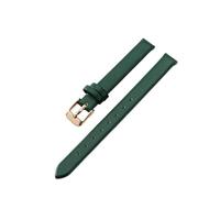 HTHRRFE Correa de reloj de piel de vaca suave y fina compatible con Lolarose DW Daniel Wellington OB Mujer Verde Negro Blanco Rojo Correa de reloj de tamaño pequeño 8 10 mm(ZP-01-Green-Rose-K1,10mm)
