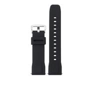 HTHRRFE Correa de reloj de silicona compatible con Casio PROTREK Series PRW-60 5578/5480 PRW-70YT/50/30 Correa deportiva impermeable de 23 mm Correa de reloj de goma for hombres(Black silver)