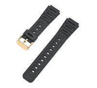 HTHRRFE Correa de resina compatible con Casio CA-53W, CA-61W, FT-100W y W-520U, pulsera convexa resistente al agua for hombre con accesorio de herramienta.(Black-G clasp)