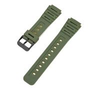 HTHRRFE Correa de resina compatible con Casio CA-53W, CA-61W, FT-100W y W-520U, pulsera convexa resistente al agua for hombre con accesorio de herramienta.(Green-B clasp)
