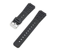 HTHRRFE Correa de resina compatible con Casio CA-53W, CA-61W, FT-100W y W-520U, pulsera convexa resistente al agua for hombre con accesorio de herramienta.(Black-S clasp)