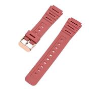 HTHRRFE Correa de resina compatible con Casio CA-53W, CA-61W, FT-100W y W-520U, pulsera convexa resistente al agua for hombre con accesorio de herramienta.(Red-R clasp)