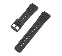 HTHRRFE Correa de resina compatible con Casio CA-53W, CA-61W, FT-100W y W-520U, pulsera convexa resistente al agua for hombre con accesorio de herramienta.(Black-B clasp)