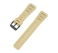 HTHRRFE Correa de resina compatible con Casio CA-53W, CA-61W, FT-100W y W-520U, pulsera convexa resistente al agua for hombre con accesorio de herramienta.(Beige-B clasp)