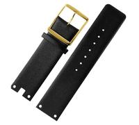 HTHRRFE Correas de reloj compatibles con CK K94231 K9423101, de cuero genuino, duraderas y suaves, compatibles con correas de reloj Calvin Klein de 22 mm, pulsera impermeable.(Black-gold)