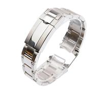 HTHRRFE Correas de reloj compatibles con Rolex Submariner Daytona Yacht-Master GMT. Cierre Glidelock. Brazalete de acero inoxidable de 20 mm y 21 mm.(Bright silver,20mm)