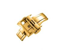 HTHRRFE Correas De Reloj De Acero Inoxidable 316L, Accesorios Compatibles Con Hebilla De Mariposa De Doble Presión, Cierre Plegable De 18 Mm Y 20 Mm.(Gold,20mm)