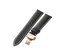 HTHRRFE Cuero de cocodrilo americano impermeable ComCompatible con accesorios compatibles con correas de reloj Cartier London Ronde Solo Brown Key for hombre de 22 24 mm(Black White-Rose-B1,18mm)