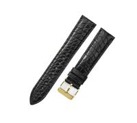 HTHRRFE Cuero de cocodrilo americano impermeable ComCompatible con accesorios compatibles con correas de reloj Cartier London Ronde Solo Brown Key for hombre de 22 24 mm(Black-Golden-K1,14mm)