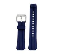 HTHRRFE For Casio Edifice Series ECB-10YP ECB-10AT ECB-950 Correa for hombre ECB-10 Correa de silicona for reloj Pulsera de goma resistente al agua, con herramientas(Blue sivler)