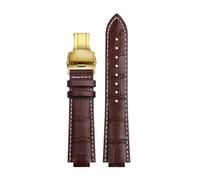HTHRRFE For reloj LV Boca elevada Compatible con Louis Vuitton Tambour Q1121 Q114k Correa de reloj dedicada Correa de reloj de piel de vaca Hombres Mujeres con herramientas(B Brown white GD,21x12mm)