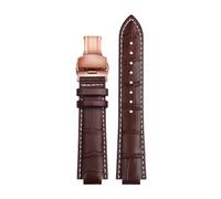 HTHRRFE For reloj LV Boca elevada Compatible con Louis Vuitton Tambour Q1121 Q114k Correa de reloj dedicada Correa de reloj de piel de vaca Hombres Mujeres con herramientas(B Brown white RG,18x10mm)