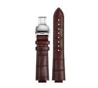 HTHRRFE For reloj LV Boca elevada Compatible con Louis Vuitton Tambour Q1121 Q114k Correa de reloj dedicada Correa de reloj de piel de vaca Hombres Mujeres con herramientas(B Brown silver,18x10mm)