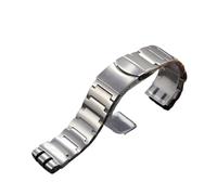 HTHRRFE Modelo especial Correa de reloj de acero inoxidable macizo de 22 mm compatible con Swatch YRS403 406 G007401 402 409 410 Pulsera plateada con correa de reloj(SWQ-01(23mm))