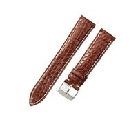HTHRRFE Pulsera de piel de cocodrilo impermeable compatible con Tissot Montblanc Tudor Breitling con patrón redondo de piel auténtica, 21 20 mm, 21mm, Cuero, Sin piedra preciosa