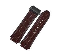 HTHRRFE Reloj de piel de vaca compatible con Hengbao Yubo Classic Fusion Big Bang, cadena de silicona y cuero genuino for hombre, 26-19 mm(Brown black)